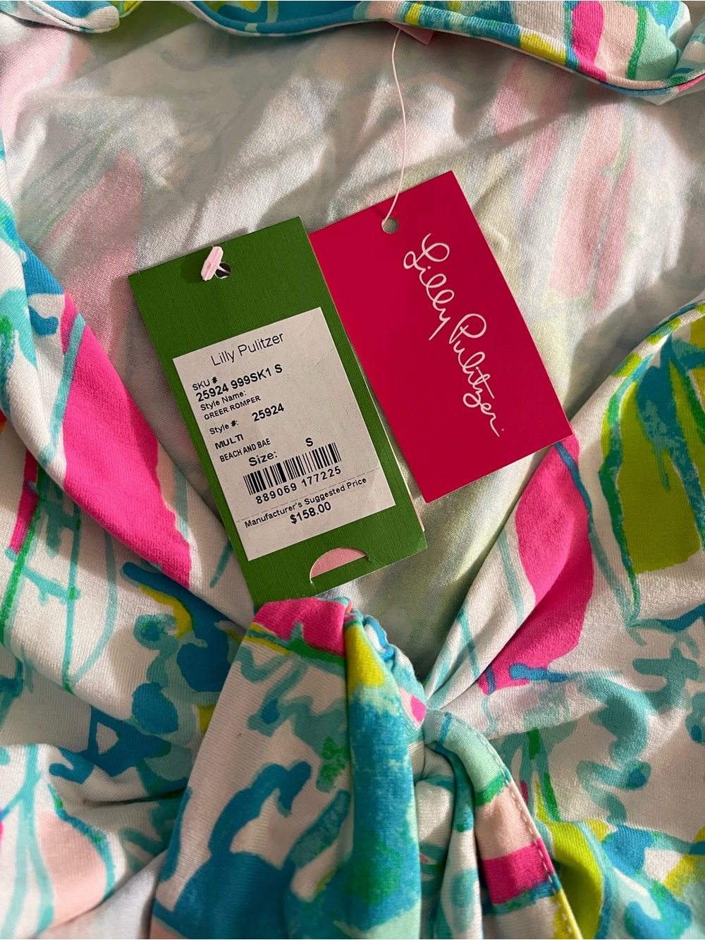 Lilly Pulitzer Greer Romper NWT Size S Tie Front Cutout - Picture 5 of 6